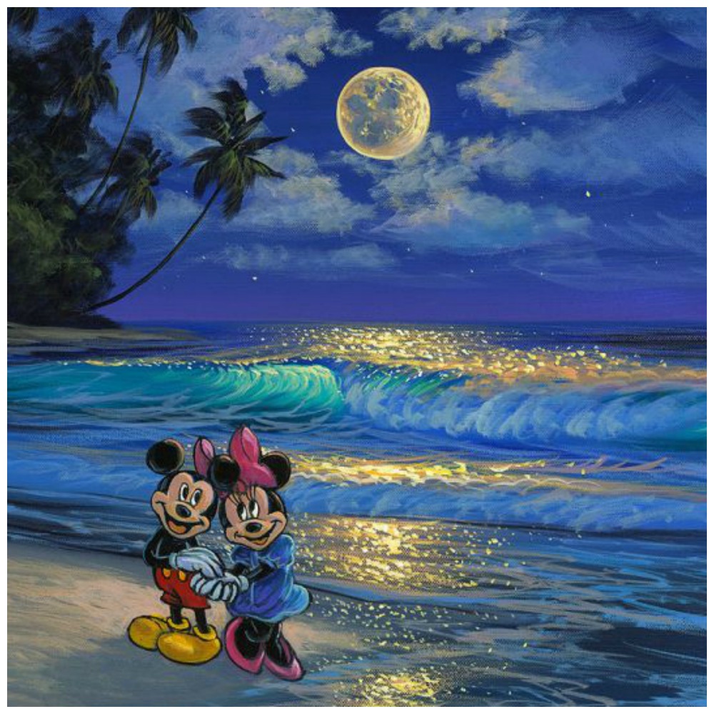 Romance Under The Moonlight 24 18 Disney Fine Art By Walfrido Garcia Animation Art Masters