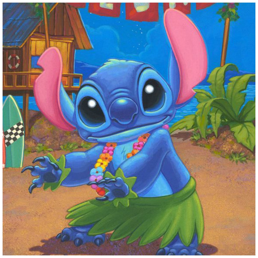 Hula Stitch 20×16 Disney Fine Art by Manuel Hernandez - Animation Art ...