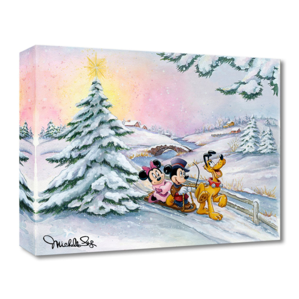 Winter Sleigh Ride 12×16 Disney Fine Art Treasures on Canvas by Michelle St. Laurent