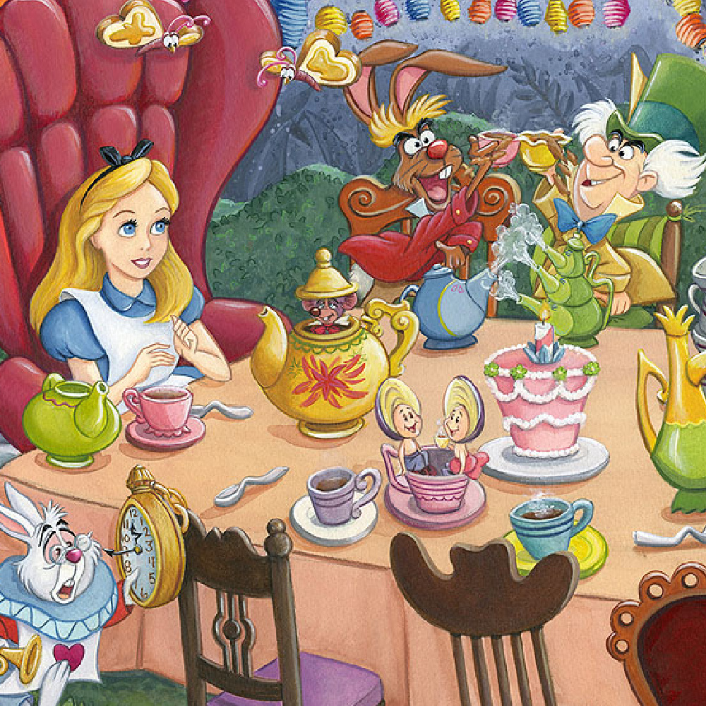 Tea Time in Wonderland 20.5x28 Disney Fine Art Silver Series by ...